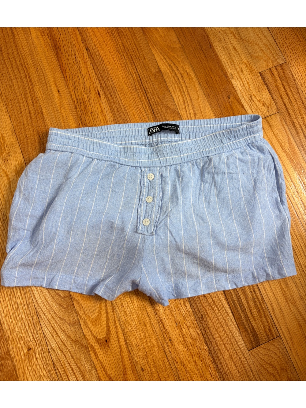 Zara Striped Boxer Shorts in Blue & White Size Medium